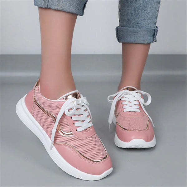 Myquees Casual Mesh Breathable Lace-Up Sneakers