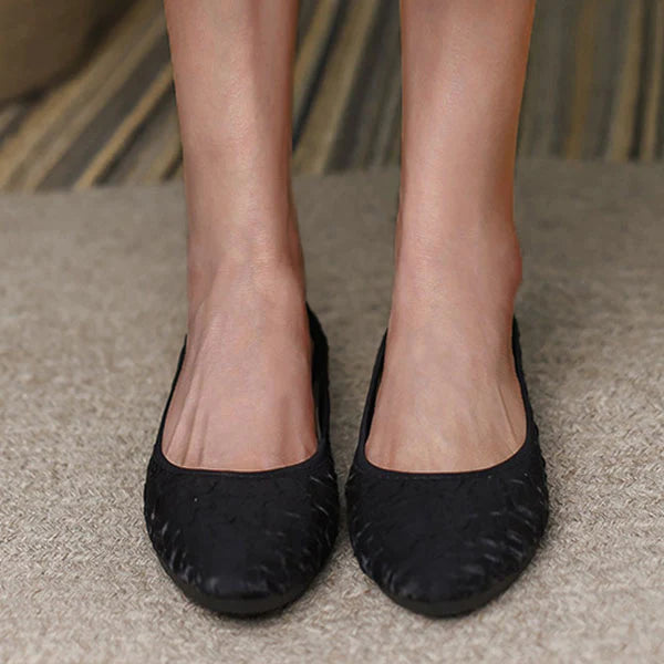 Myquees New In Comfort Pointed Toe Satin Flats