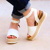 Myquees  Espadrilles Ankle Strap Wedge Sandals