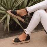 Myquees Peep Toe Ankle Strap Sandals