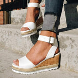 Myquees Casual Daily Comfy Adjustable Buckle Wedges