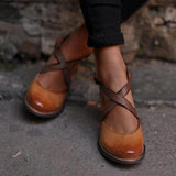 Myquees Women Vintage Color Block Sandals