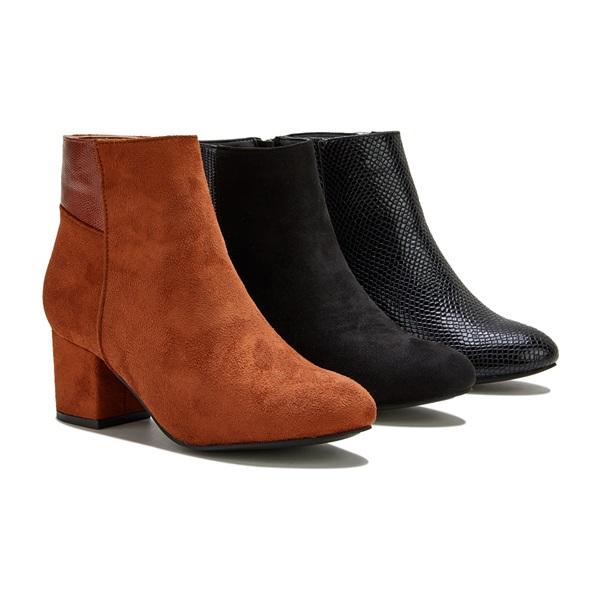 Myquees Women Trend Solid Color Zipper Ankle Boots