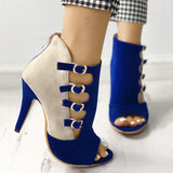 Myquees Hollow Out Buckled High Heels