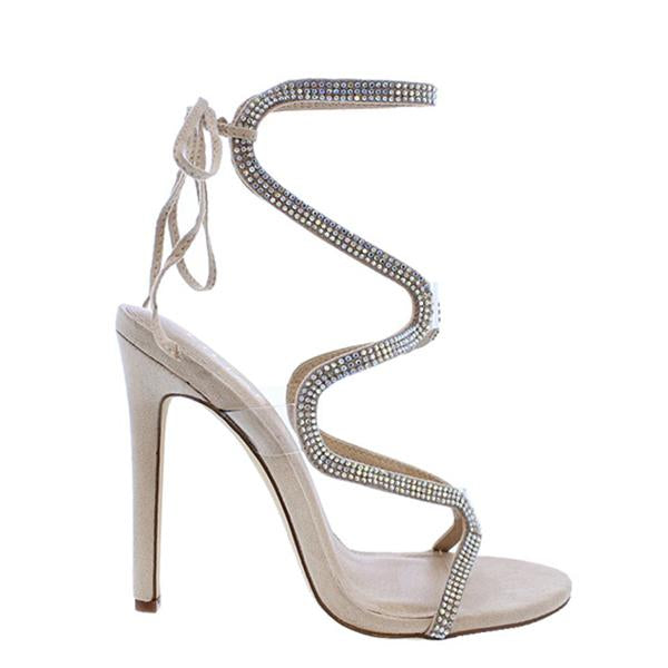 Myquees Ribbon Drill High Heel Sandals