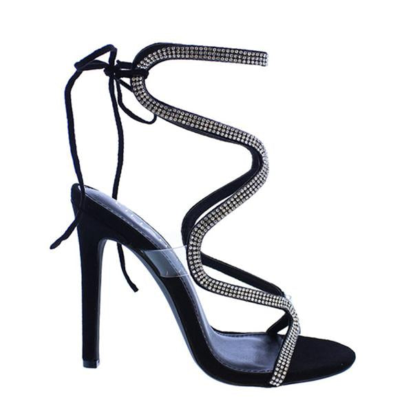Myquees Ribbon Drill High Heel Sandals